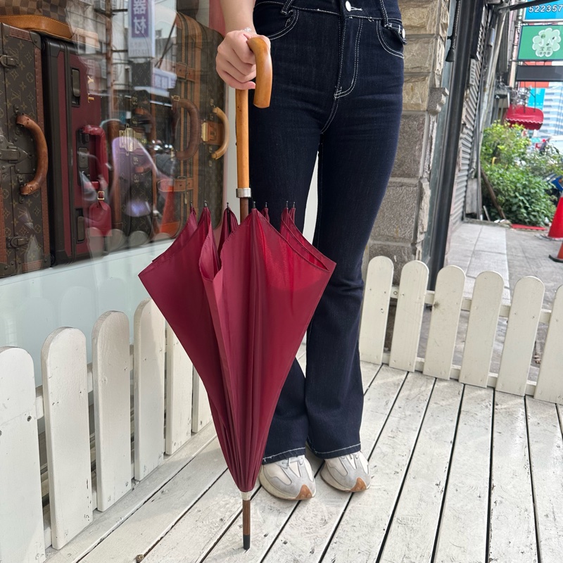 【赫蒂國際精品】Hermès 愛馬仕 酒紅色長傘 vintage-8