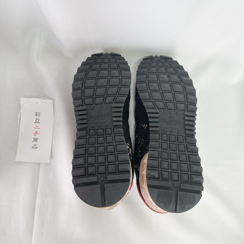莉亞精品♡ Valentino 黑色蕾絲運動鞋#35.5 二手-5