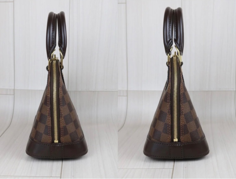 「JL精品代購」98新 Lv 棕色棋盤格貝殼包 alma BB-3