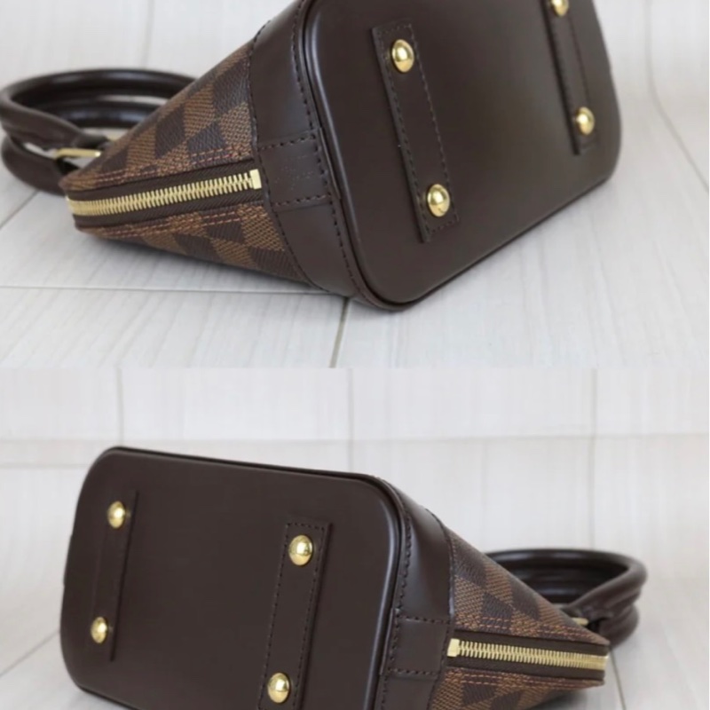 「JL精品代購」98新 Lv 棕色棋盤格貝殼包 alma BB-6