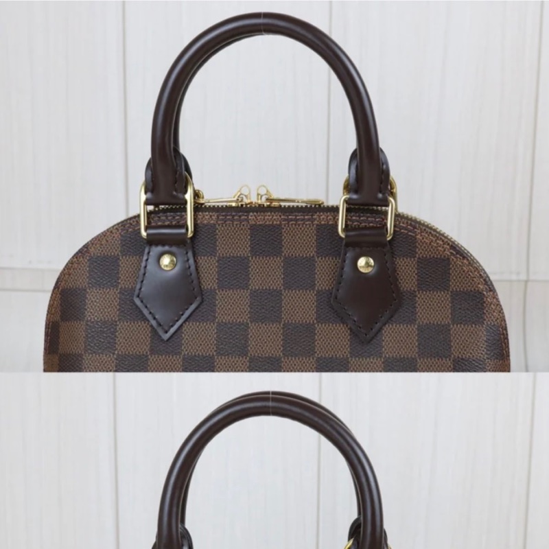 「JL精品代購」98新 Lv 棕色棋盤格貝殼包 alma BB-10