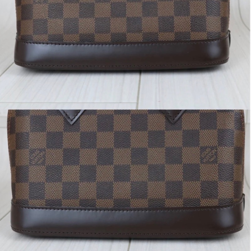 「JL精品代購」98新 Lv 棕色棋盤格貝殼包 alma BB-11