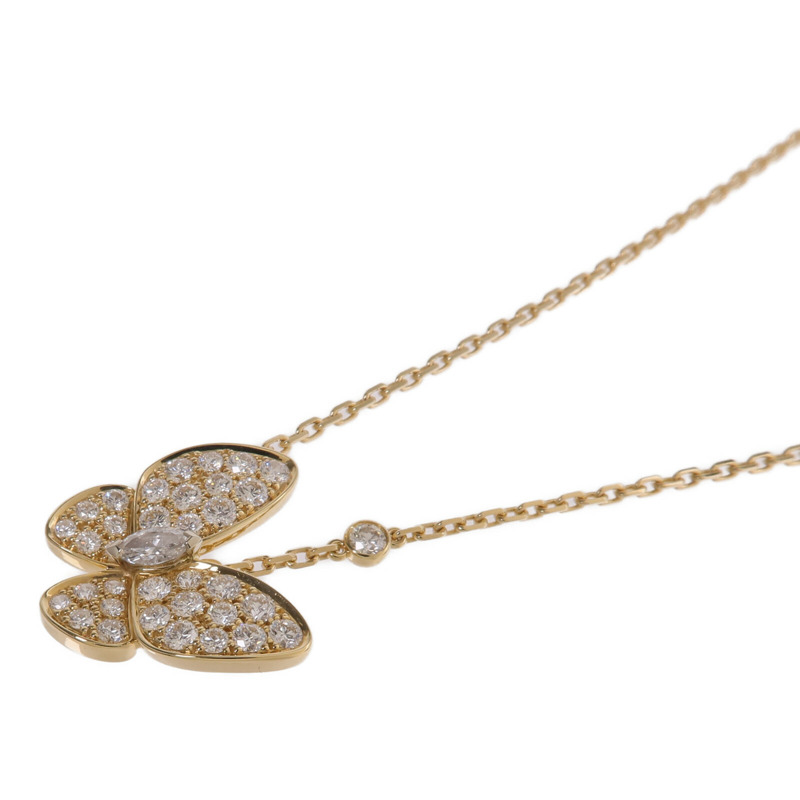Van Cleef & Arpels 18K黃金/白金Two Butterfly Pendant鑽石項鍊-2