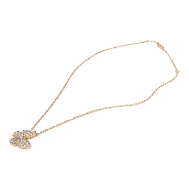 Van Cleef & Arpels 18K黃金/白金Two Butterfly Pendant鑽石項鍊-3