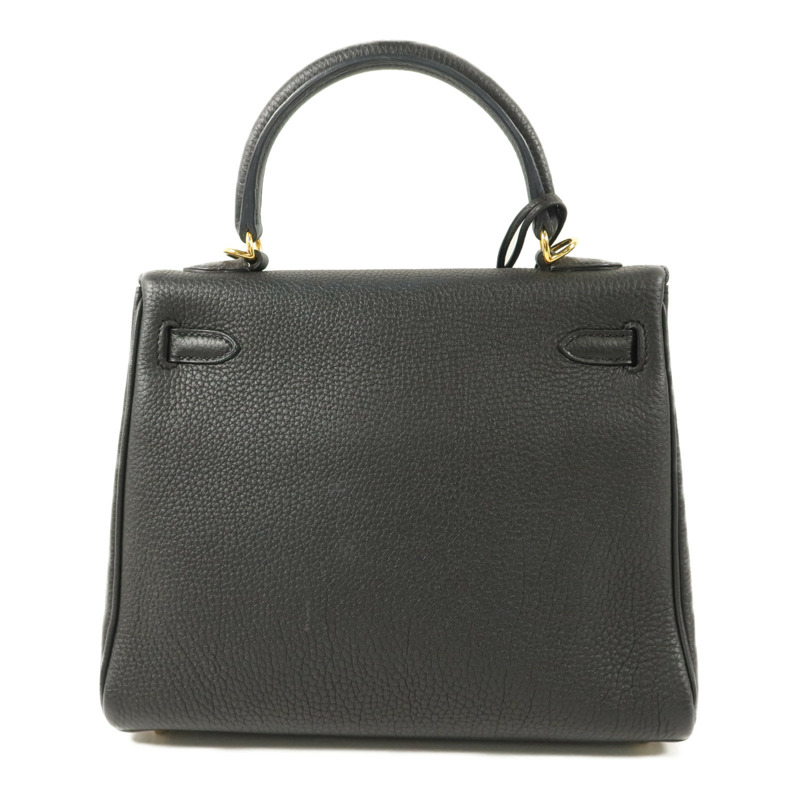 HERMES Togo皮革Kelly 25手挽肩背兩用袋Noir-1