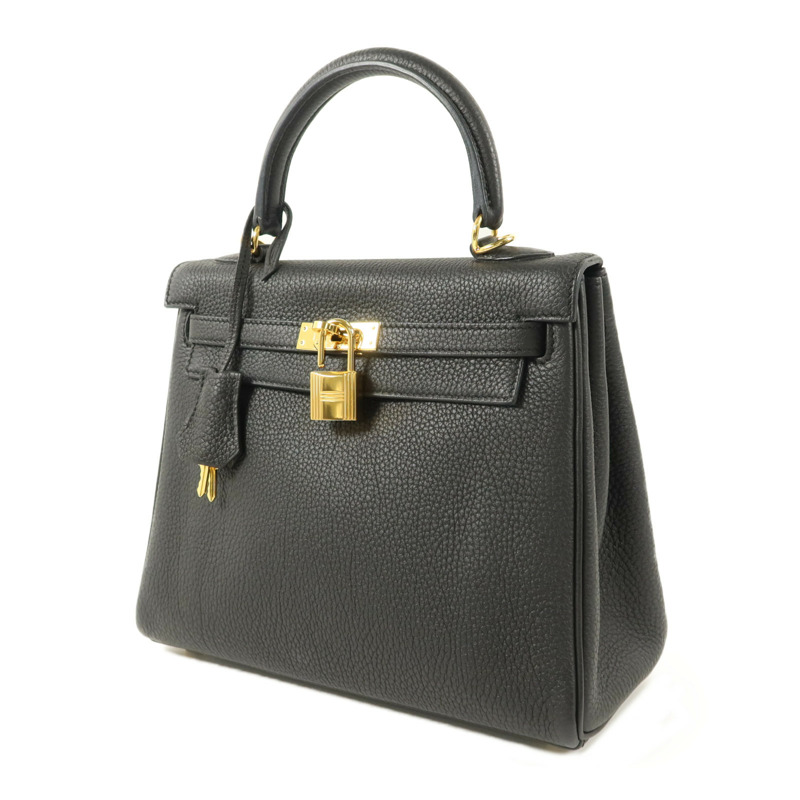 HERMES Togo皮革Kelly 25手挽肩背兩用袋Noir-2