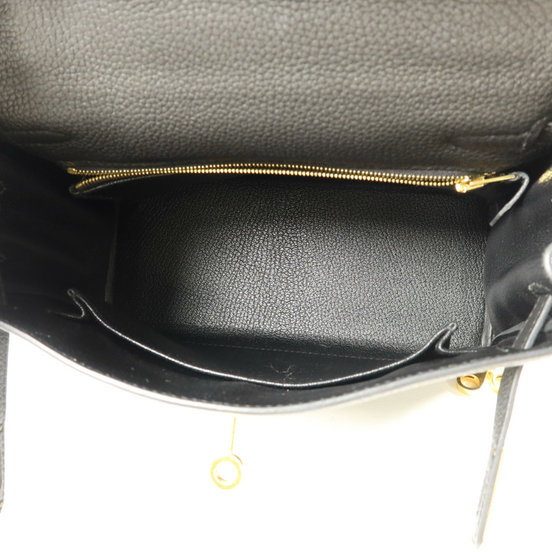 HERMES Togo皮革Kelly 25手挽肩背兩用袋Noir-4