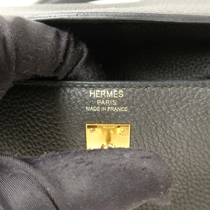 HERMES Togo皮革Kelly 25手挽肩背兩用袋Noir-5
