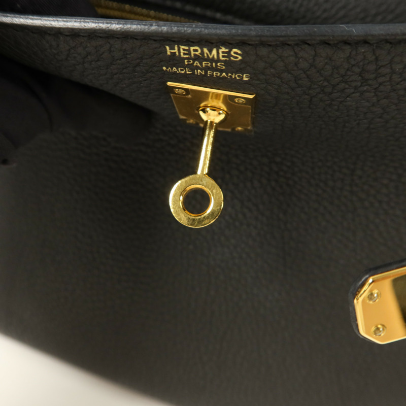 HERMES Togo皮革Kelly 25手挽肩背兩用袋Noir-10