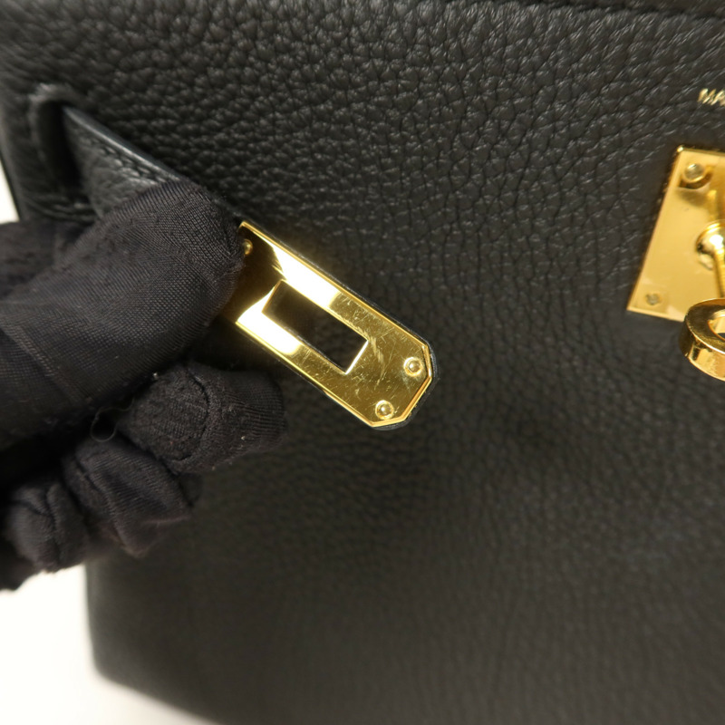 HERMES Togo皮革Kelly 25手挽肩背兩用袋Noir-11