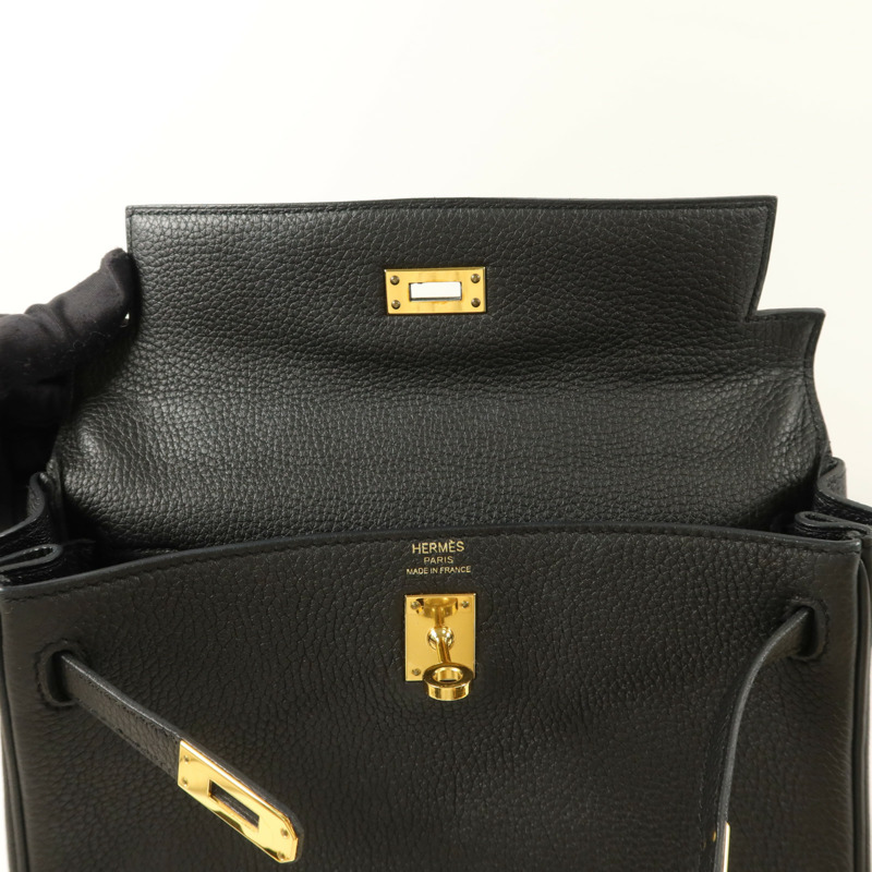 HERMES Togo皮革Kelly 25手挽肩背兩用袋Noir-14