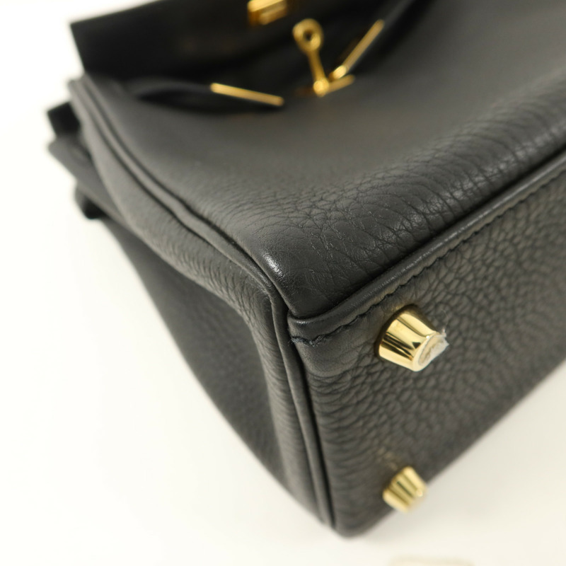 HERMES Togo皮革Kelly 25手挽肩背兩用袋Noir-16