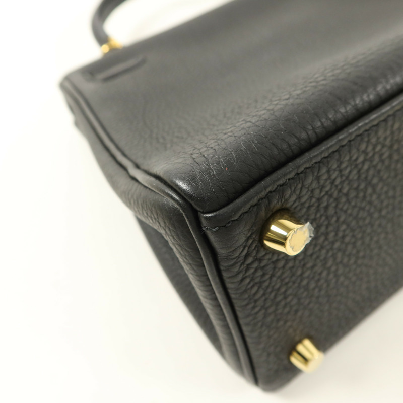 HERMES Togo皮革Kelly 25手挽肩背兩用袋Noir-18
