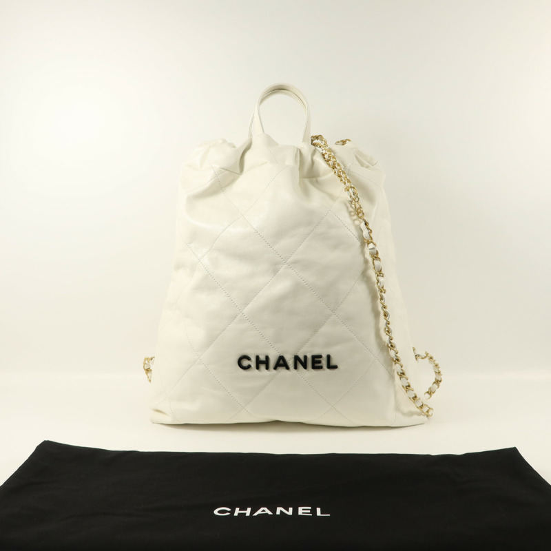 CHANEL 牛皮皮革Chanel 22 Backpack背包-8