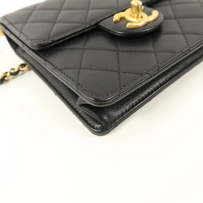 CHANEL 牛皮皮革Small Pearl Flap Bag鏈帶肩背袋-14