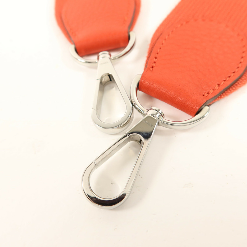 HERMES Clemence皮革Evelyne PM肩背袋Rouge Tomate-9