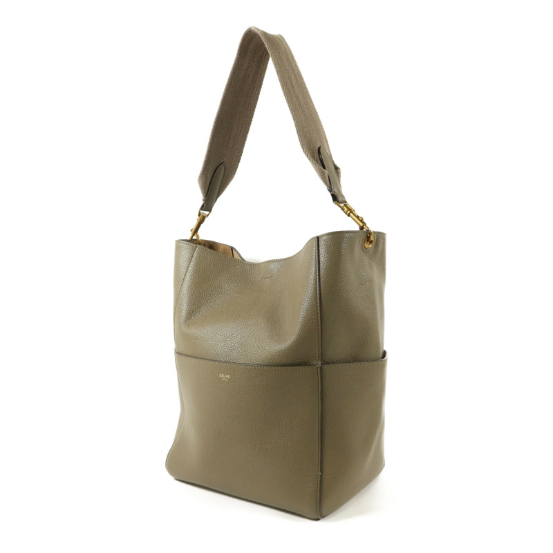 CELINE 牛皮皮革Sangle Bucket Bag肩背袋-2