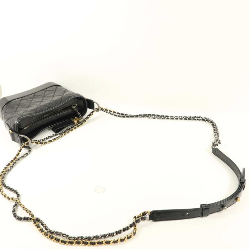 CHANEL 牛皮皮革Gabrielle Small鏈帶肩背袋-9