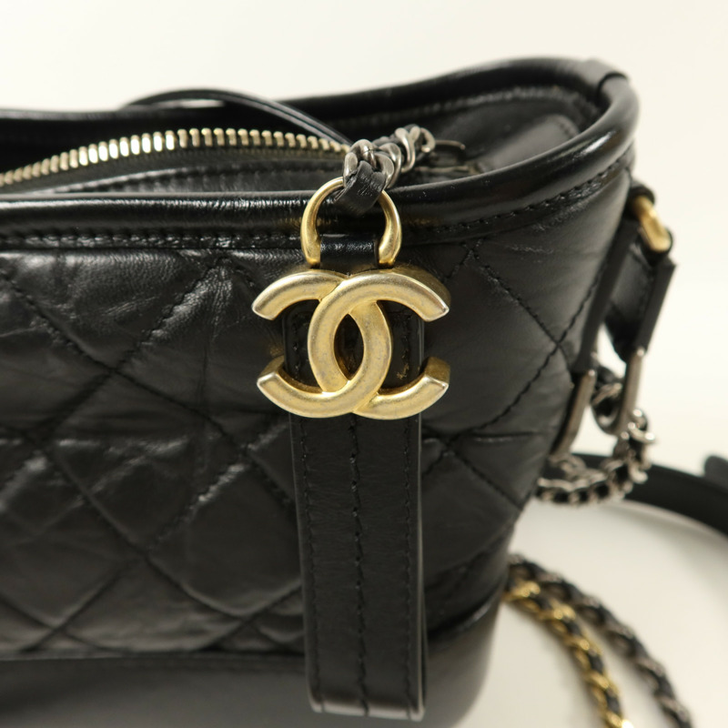 CHANEL 牛皮皮革Gabrielle Small鏈帶肩背袋-11
