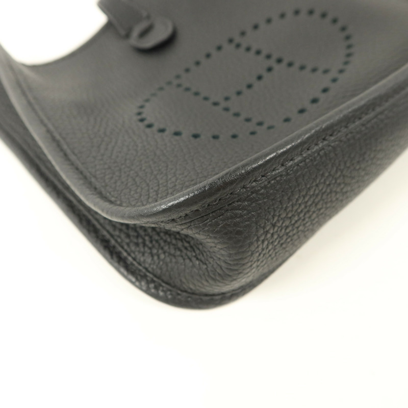 HERMES Clemence皮革Evelyne TPM肩背袋Noir-12