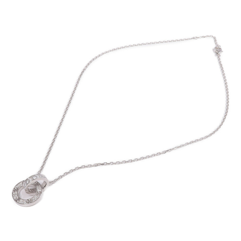 CARTIER 18K白金Love Necklace鑽石項鍊-3