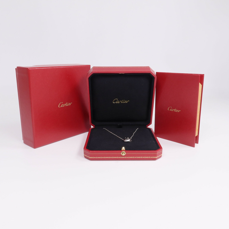 CARTIER 18K白金Love Necklace鑽石項鍊-7
