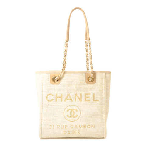 CHANEL 帆布Deauville Tote手挽袋