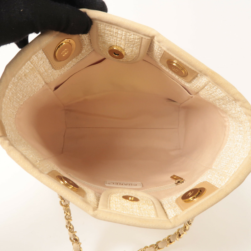 CHANEL 帆布Deauville Tote手挽袋-4