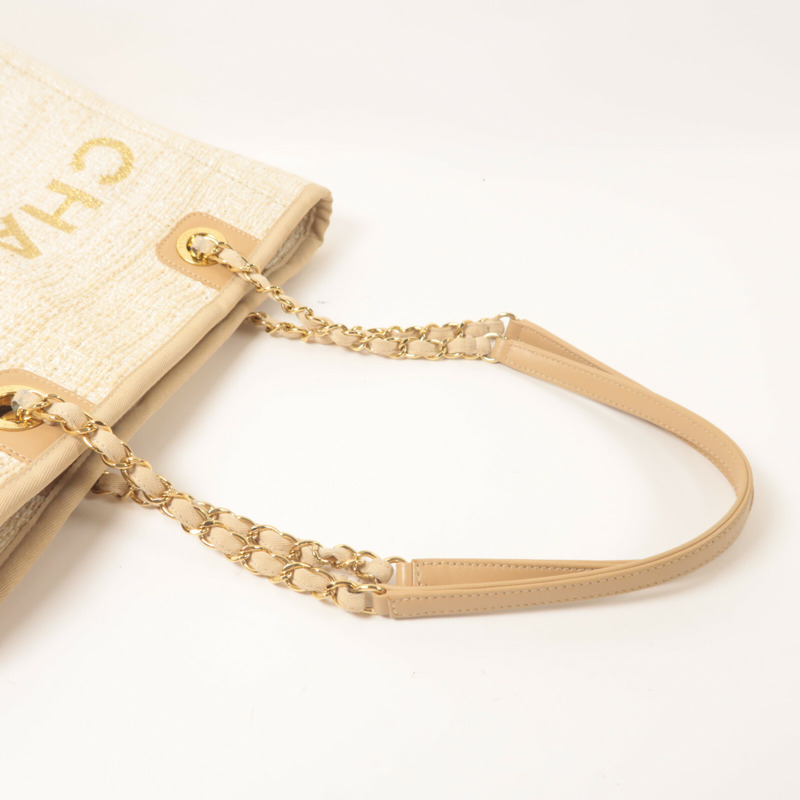 CHANEL 帆布Deauville Tote手挽袋-8
