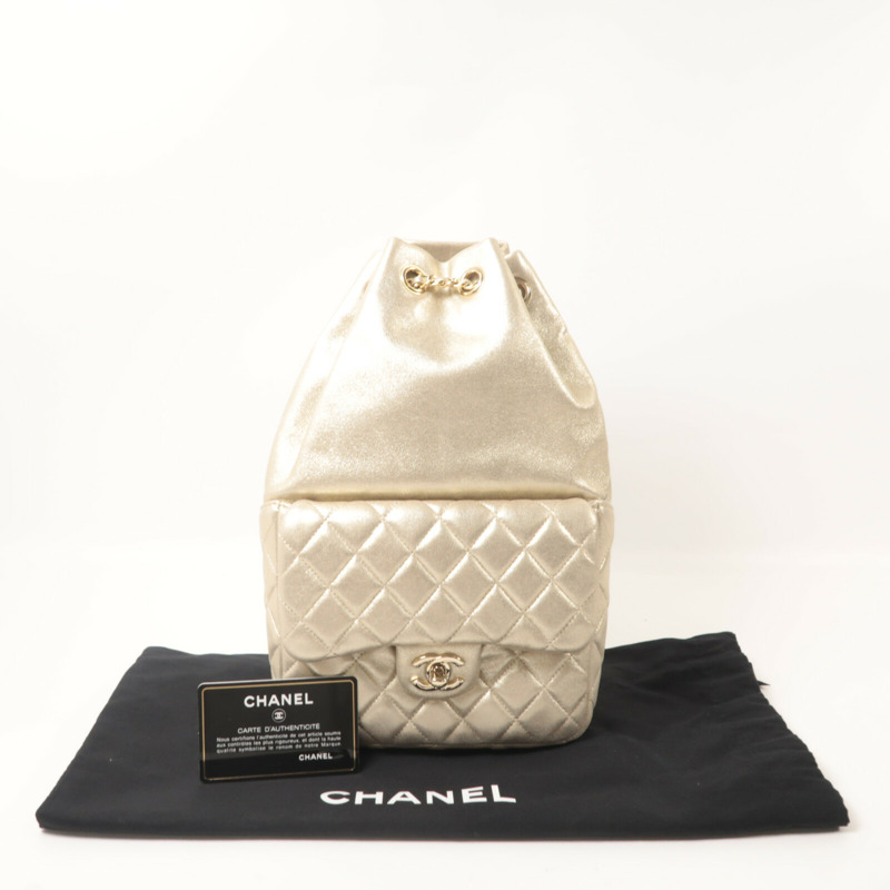 CHANEL 羊皮皮革Backpack背包-10