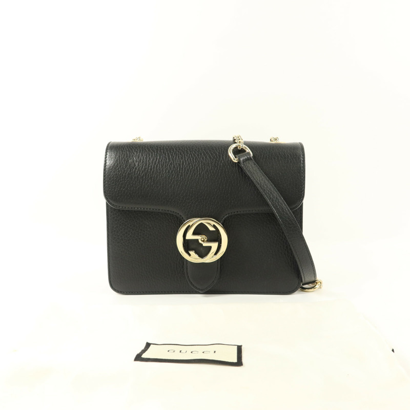 GUCCI 牛皮皮革Chain Shoulder鏈帶肩背袋-9