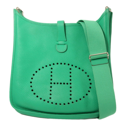 HERMES Togo皮革Evelyne GM肩背袋Bamboo