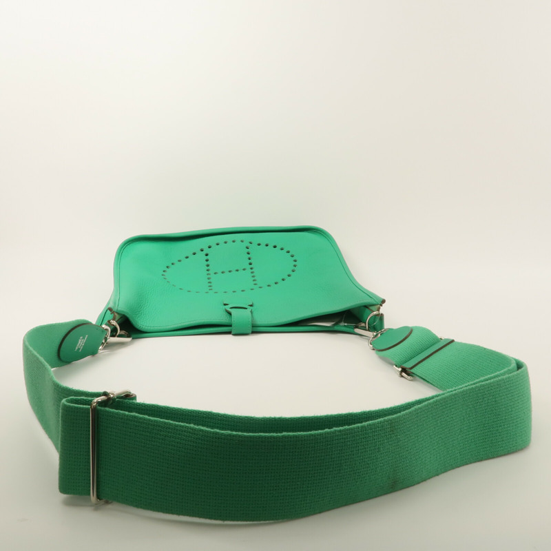 HERMES Togo皮革Evelyne GM肩背袋Bamboo-8