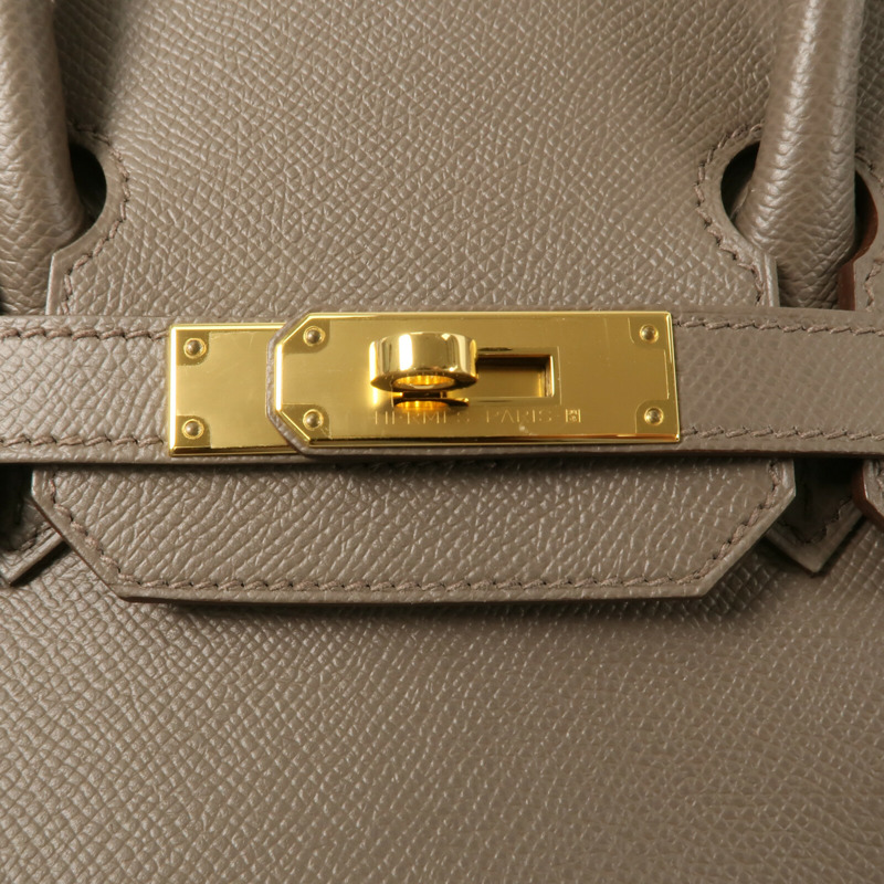 HERMES Epsom皮革Birkin 30手挽袋Etain-5