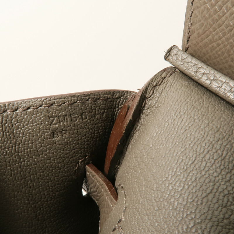 HERMES Epsom皮革Birkin 30手挽袋Etain-7