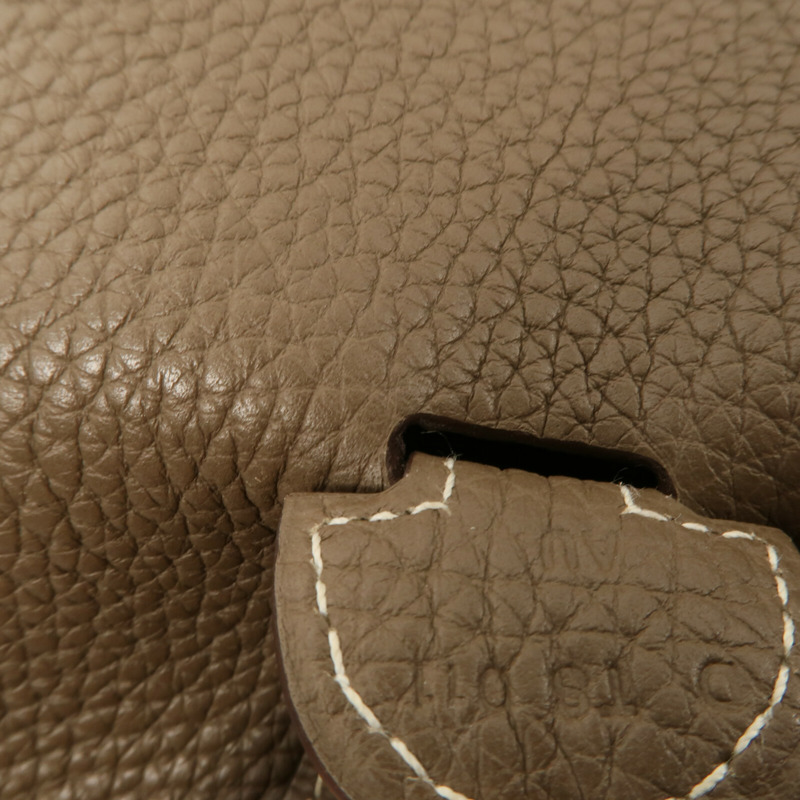 HERMES Clemence皮革Evelyne PM肩背袋Etoupe-7