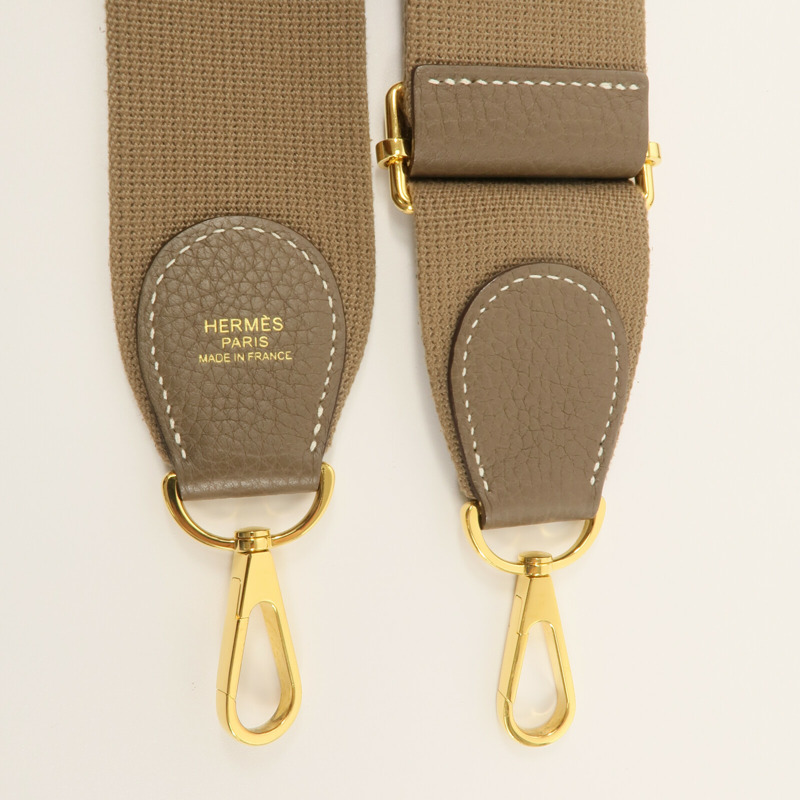 HERMES Clemence皮革Evelyne PM肩背袋Etoupe-8