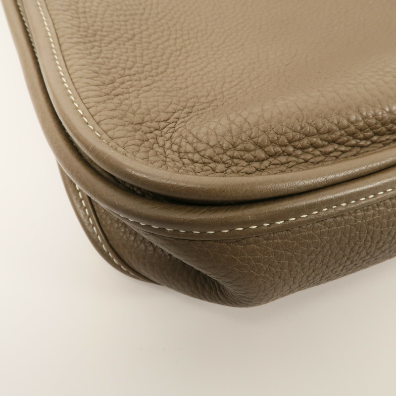 HERMES Clemence皮革Evelyne PM肩背袋Etoupe-13