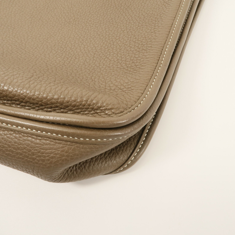 HERMES Clemence皮革Evelyne PM肩背袋Etoupe-14