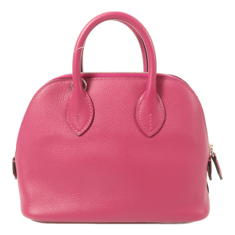 HERMES Evercolor皮革Mini Bolide 1923手挽肩背兩用袋Rose Pourpre-1