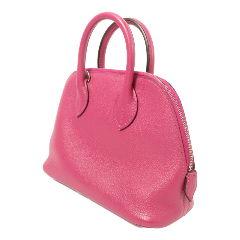 HERMES Evercolor皮革Mini Bolide 1923手挽肩背兩用袋Rose Pourpre-2