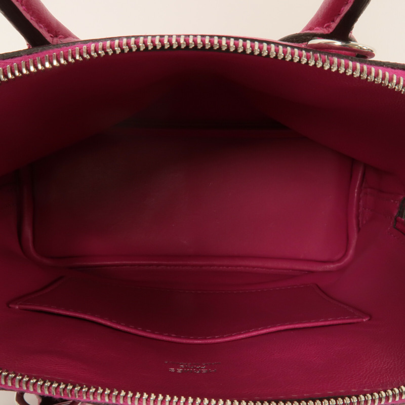 HERMES Evercolor皮革Mini Bolide 1923手挽肩背兩用袋Rose Pourpre-4