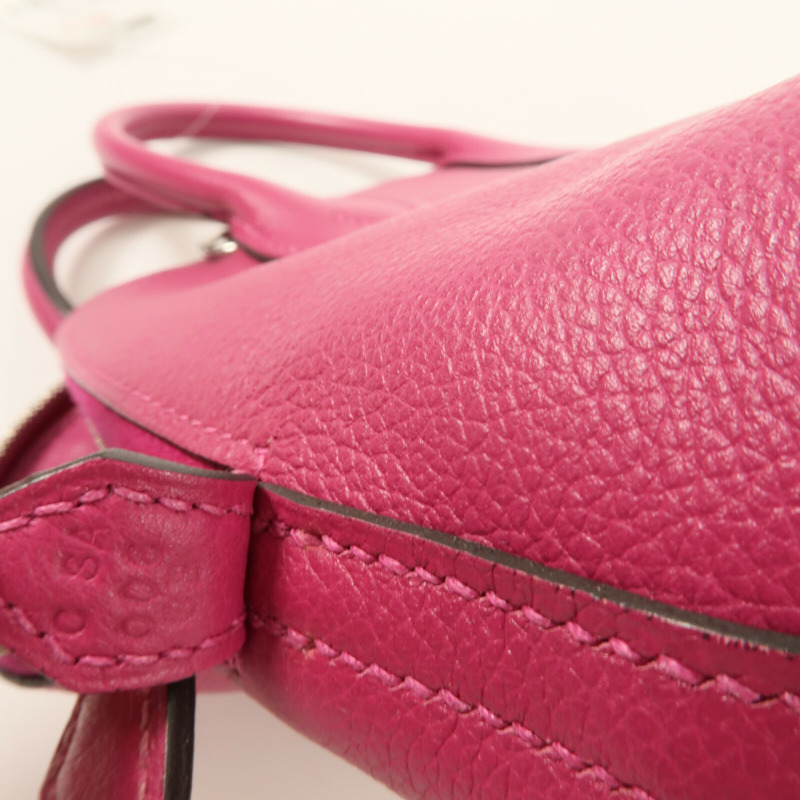 HERMES Evercolor皮革Mini Bolide 1923手挽肩背兩用袋Rose Pourpre-6