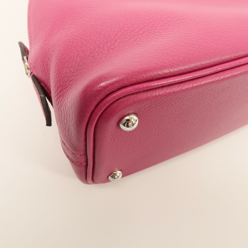HERMES Evercolor皮革Mini Bolide 1923手挽肩背兩用袋Rose Pourpre-11