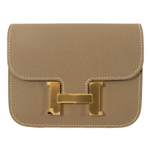 HERMES Epsom皮革Constance Slim錢包Etoupe