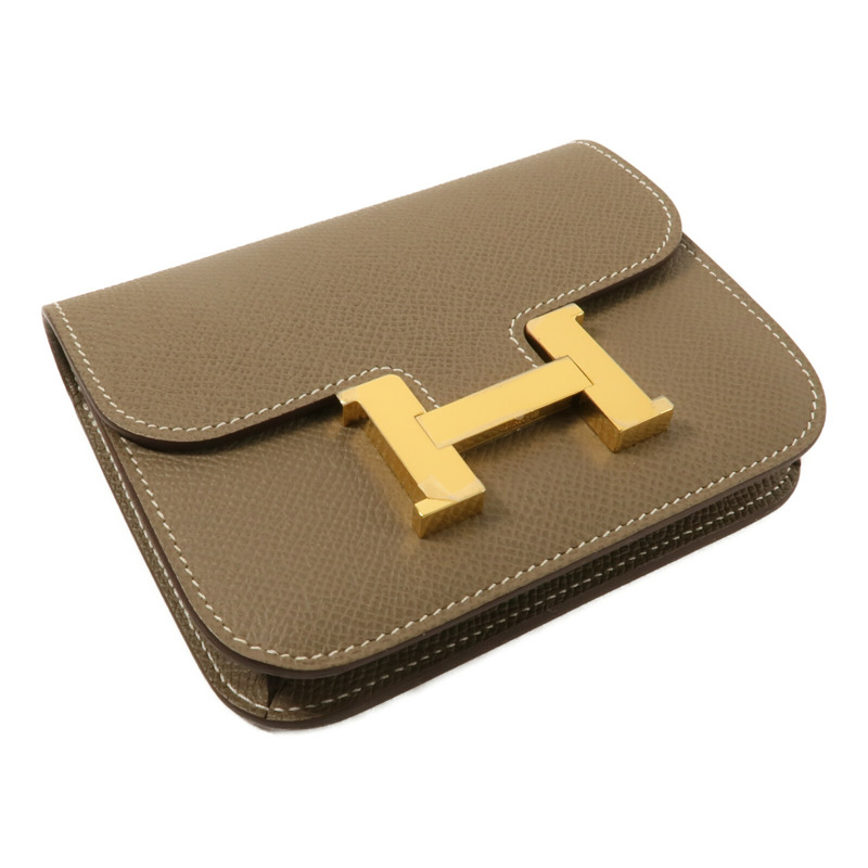 HERMES Epsom皮革Constance Slim錢包Etoupe-2