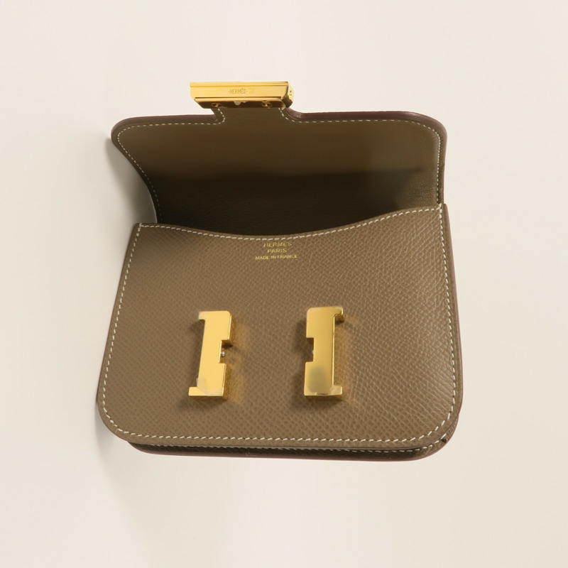 HERMES Epsom皮革Constance Slim錢包Etoupe-5