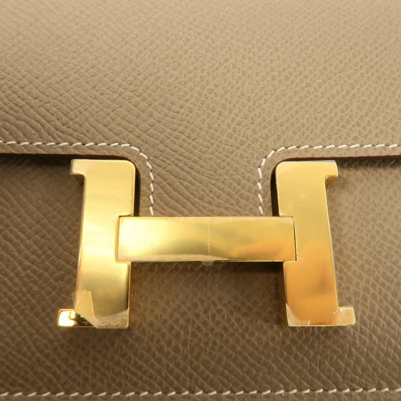 HERMES Epsom皮革Constance Slim錢包Etoupe-7