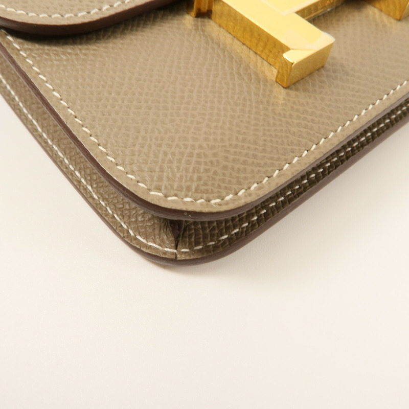 HERMES Epsom皮革Constance Slim錢包Etoupe-11