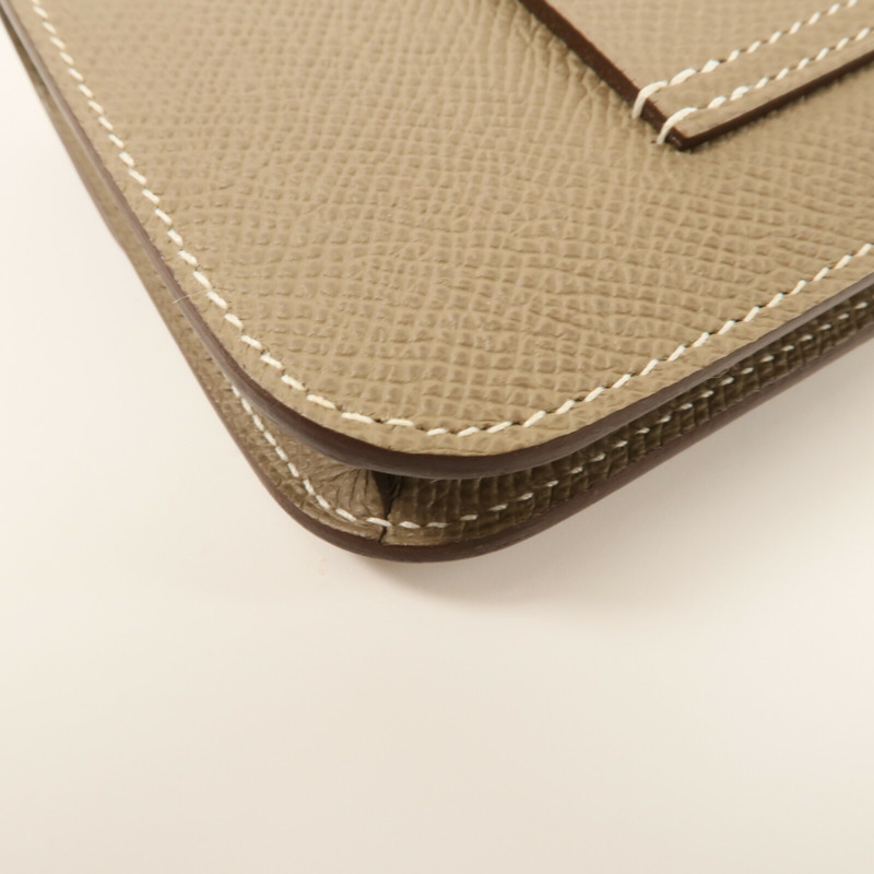 HERMES Epsom皮革Constance Slim錢包Etoupe-13